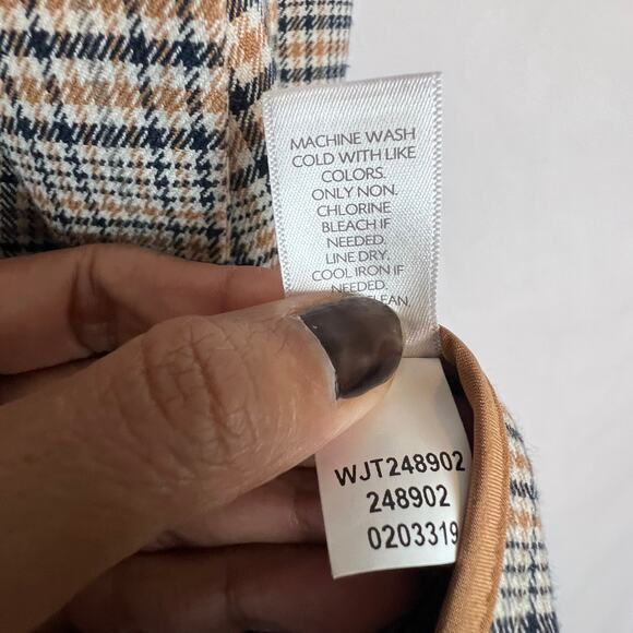 J Jill Plaid Blazer Sz M Brown Single Button Oversized Equestrian Preppy Capsule - Picture 10 of 13